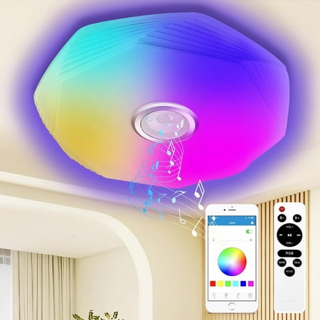 48W Dimmable Music Hub Ø39cm Remote & App Controlled Perfect for Bedrooms Kids Rooms Living Areas RGB Bluetooth LED Ceiling Light
48W Dimmable Music Hub Ø39cm Remote & App Controlled Perfect for Bedrooms Kids Rooms Living Areas RGB Bluetooth LED Ceiling Light