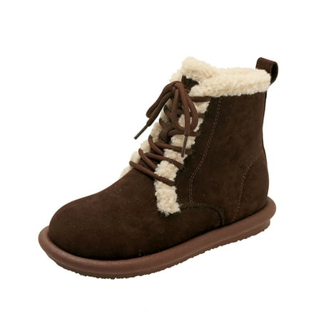 Ladies Fashion Solid Color Suede Warm Plush Lace Up Flat Bottomed Casual Cotton Boots
Ladies Fashion Solid Color Suede Warm Plush Lace Up Flat Bottomed Casual Cotton Boots