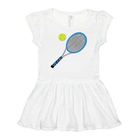Inktastic Blue Tennis Racket and Ball Gift Baby Girl Dress