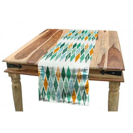 Geometric Table Runner Modern Repeating Pattern of Abstract Ornamental Rhombuses Feathers Dining Room Kitchen Rectangular Runner 3 Sizes by Ambesonne 
Geometric Table Runner Modern Repeating Pattern of Abstract Ornamental Rhombuses Feathers Dining Room Kitchen Rectangular Runner 3 Sizes by Ambesonne