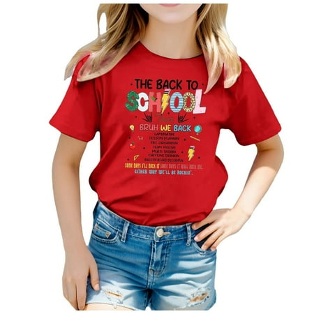 WUXIAN Toddler Children T-Shirts Back To School Season Graphic Print Round Neck Short Sleeve Tee Summer Casual Tops Baby Clothes Simple Dailywear
WUXIAN Toddler Children T-Shirts Back To School Season Graphic Print Round Neck Short Sleeve Tee Summer Casual Tops Baby Clothes Simple Dailywear