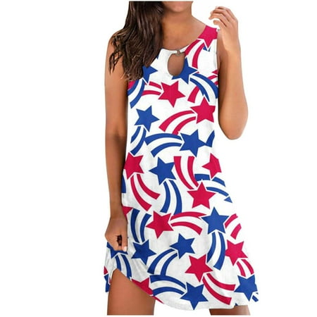 Women s Midi Dress 4th of July Crew Neck Hollow American Flag Printed Sleeveless Beach Coverup Dresses Sundress
Women s Midi Dress 4th of July Crew Neck Hollow American Flag Printed Sleeveless Beach Coverup Dresses Sundress