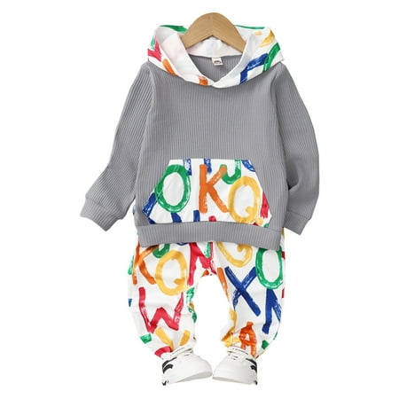 NZRVAWS 3T Toddler Baby Boys Outfits Long Sleeve Letter Print Pocket Hoodie Top +Letter Print Pants 2Pcs Clothes Set 3-4T Gray
NZRVAWS 3T Toddler Baby Boys Outfits Long Sleeve Letter Print Pocket Hoodie Top +Letter Print Pants 2Pcs Clothes Set 3-4T Gray