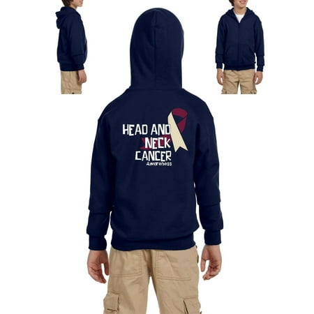Head and Neck Cancer Awareness Youth Full-Zip Hooded Sweatshirt