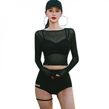 Clearance Sale!Women Sweet Mesh Perspective High Split Elastic Waist Long Sleeve Three-Piece Sunscreen Swimsuit Black Bikini M
Clearance Sale!Women Sweet Mesh Perspective High Split Elastic Waist Long Sleeve Three-Piece Sunscreen Swimsuit Black Bikini M