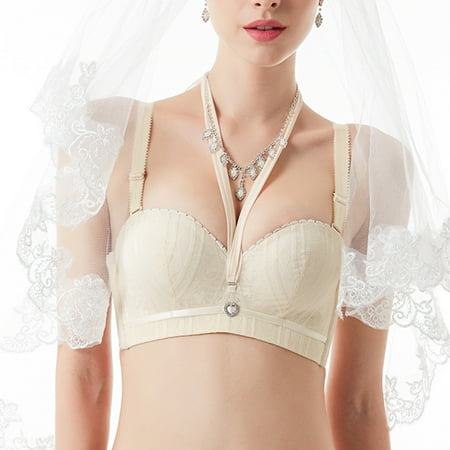 〖Follure〗Woman Half-cup Steelless Ring Closed Adjusted Underwear Wedding Dress Bra