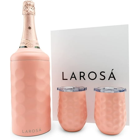 LAROSÁ Gift Set - Wine Chiller with 2 Stemless Wine Tumblers - Unique Gift Ideas for Wine & Champagne Enthusiasts - Wine Bottle Chiller Gift Set - Powder Coated & Double Walled S
LAROSÁ Gift Set - Wine Chiller with 2 Stemless Wine Tumblers - Unique Gift Ideas for Wine & Champagne Enthusiasts - Wine Bottle Chiller Gift Set - Powder Coated & Double Walled S