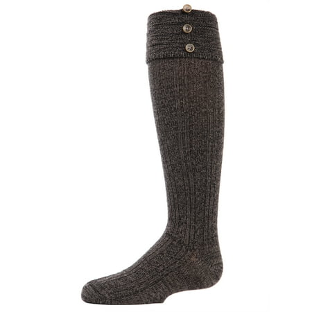 MeMoi Button Cable Turnover Knee-High Boot Socks - Girls - Female