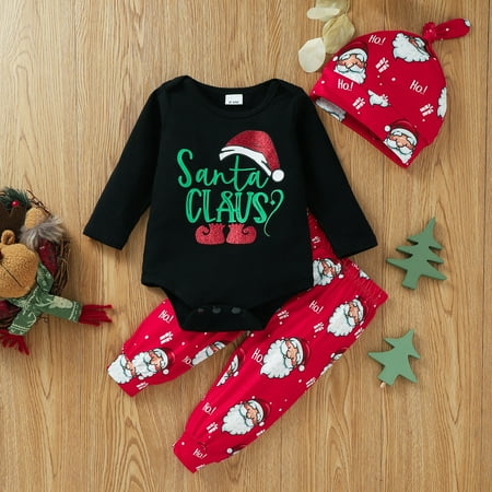 Yubatuo Infant Baby Boys Girls Christmas Xmas Print Romper Bodysuit Pants Hats Outfits Santa Claus Black 45
Yubatuo Infant Baby Boys Girls Christmas Xmas Print Romper Bodysuit Pants Hats Outfits Santa Claus Black 45