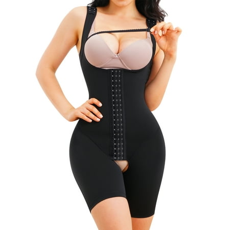 

Eleady Women’s Hi-waist Thigh Slimmer Full Body Shaper Open Bust Waist Trainer Bodysuit Butt Lifter Tummy Control Shapewear (Black XX-Large)