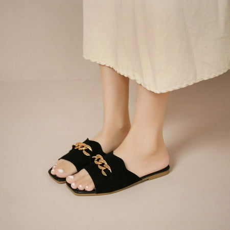 Kukoosong Flat Sandals Women Flip Flops for Women Summer Fashion Casual Metal Decoration Slippers Flat Bottom Solid Color Slippers Black Size 41
Kukoosong Flat Sandals Women Flip Flops for Women Summer Fashion Casual Metal Decoration Slippers Flat Bottom Solid Color Slippers Black Size 41