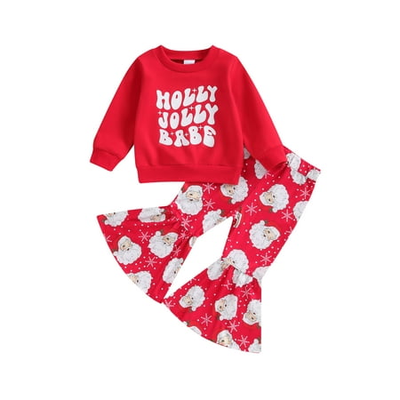 Baby Girl Fall Winter Clothes Santa Baby Crewneck Sweatshirts Ribbed Flare Pants Set Toddler Christmas Outfits
Baby Girl Fall Winter Clothes Santa Baby Crewneck Sweatshirts Ribbed Flare Pants Set Toddler Christmas Outfits