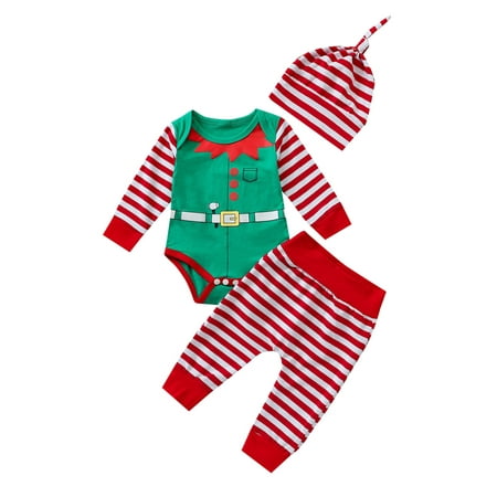 Sunisery Christmas Toddler Baby Girls Boys Cartoon Long Sleeve Romper+ Striped Pants+ Hat Outfits Red White 6-9 Months
Sunisery Christmas Toddler Baby Girls Boys Cartoon Long Sleeve Romper+ Striped Pants+ Hat Outfits Red White 6-9 Months