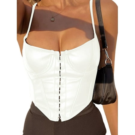 Caitzr Women Sexy PU Leather Spaghetti Strap Corset Crop Top Spaghetti Straps Bustier PU Corsets Sexy Tank Vest Top
Caitzr Women Sexy PU Leather Spaghetti Strap Corset Crop Top Spaghetti Straps Bustier PU Corsets Sexy Tank Vest Top