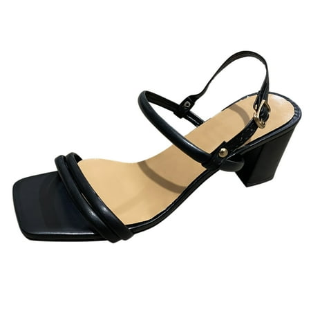 Dyfzdhu Ladies Fashion Solid Color Leather Square Head Open Toe Buckle Thick High Heeled Sandals
Dyfzdhu Ladies Fashion Solid Color Leather Square Head Open Toe Buckle Thick High Heeled Sandals