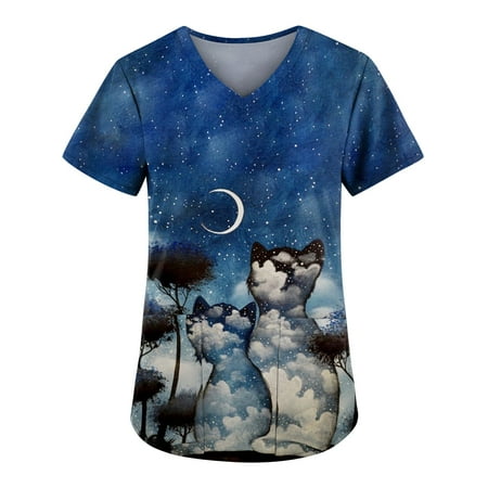 Leylayray Womens Tops Women Scrubs Top Workwear Cartoon Print V-Neck Workwear Short Sleeve Lightweight T-Shirts Tee Scrubs with Pockets(Buy 2 Get 1 Free)
Leylayray Womens Tops Women Scrubs Top Workwear Cartoon Print V-Neck Workwear Short Sleeve Lightweight T-Shirts Tee Scrubs with Pockets(Buy 2 Get 1 Free)