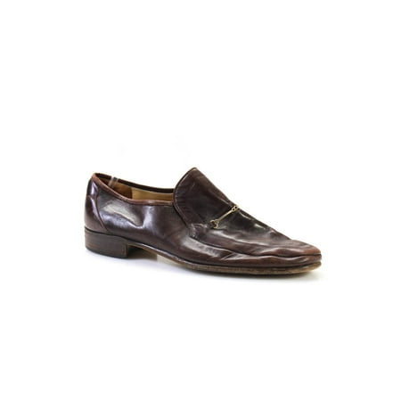 Pre-owned|Bally Mens Leather Slide On Loafers Brown Size 8.5 Medium