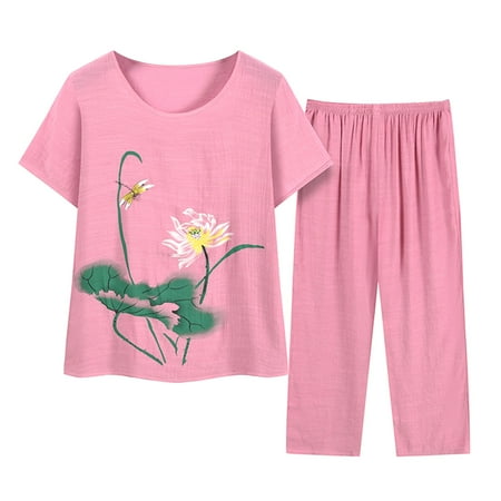 Xihbxyly Linen Sets for Women 2 Piece Button Down Pajamas for Women Plus Size Summer Outfits Printed Loungewear Short Sleeve Button Down Two Piece Shirt Cropped Pants Pink XXXXL Clearance for Women
Xihbxyly Linen Sets for Women 2 Piece Button Down Pajamas for Women Plus Size Summer Outfits Printed Loungewear Short Sleeve Button Down Two Piece Shirt Cropped Pants Pink XXXXL Clearance for Women