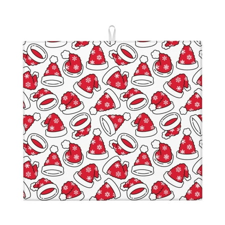 Lukts Christmas Hat Print Ultra Water Dish Drying Mat Slip Resistant Pad for Sink Dishes or Under Rack Kitchen Counter Accessories
Lukts Christmas Hat Print Ultra Water Dish Drying Mat Slip Resistant Pad for Sink Dishes or Under Rack Kitchen Counter Accessories