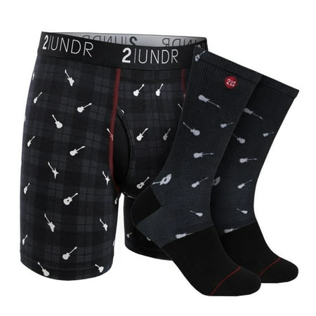 2UNDR Men s Swing Shift Boxer Brief- Groove Sock Pack (Rockin Plaid Medium)