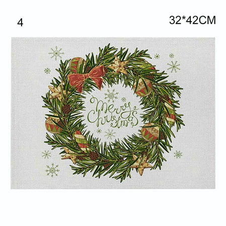 Cotton and Linen Table Mat Christmas Elements Single Side Pattern Heat Resistant Christmas Decor for Kitchen Dining Room 4 32*42cm
Cotton and Linen Table Mat Christmas Elements Single Side Pattern Heat Resistant Christmas Decor for Kitchen Dining Room 4 32*42cm