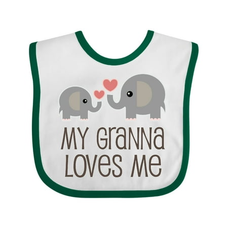 Inktastic My Granna Loves Me Outfit Gift Baby Boy or Baby Girl Bib