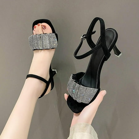 HAOTAGS Women s Fashion Rhinestone High Heel Sandals Open Toe Women Dressy Ankle Strap Casual Summer Shoes
HAOTAGS Women s Fashion Rhinestone High Heel Sandals Open Toe Women Dressy Ankle Strap Casual Summer Shoes
