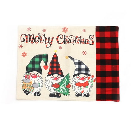 dianhelloya Christmas Placemat Cute Gnome Doll Prints Red Black Plaid Anti-skid Hemp Cloth Heat Insulation Pads Christmas Table Decoration Kitchen Supplies
dianhelloya Christmas Placemat Cute Gnome Doll Prints Red Black Plaid Anti-skid Hemp Cloth Heat Insulation Pads Christmas Table Decoration Kitchen Supplies