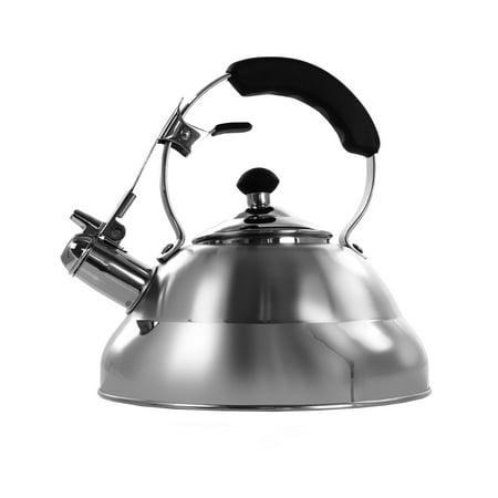 MegaChef 2.7 Liter Stovetop Whistling Kettle in Brushed Silver