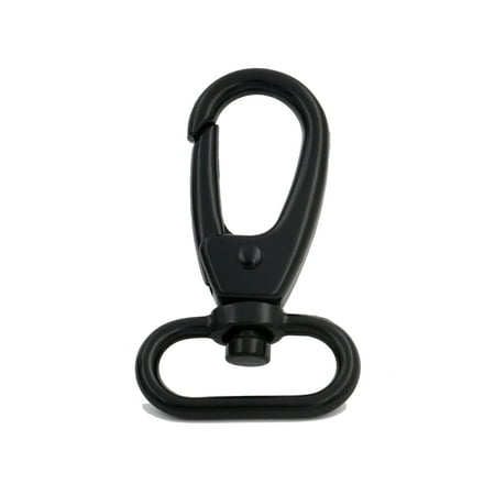 

Fenggtonqii 1 Swivel Trigger Snap Hook Push Latch Lobster Claw Clasp Spring Loaded Clip Oval-Ring Ended Black - Pack of 8