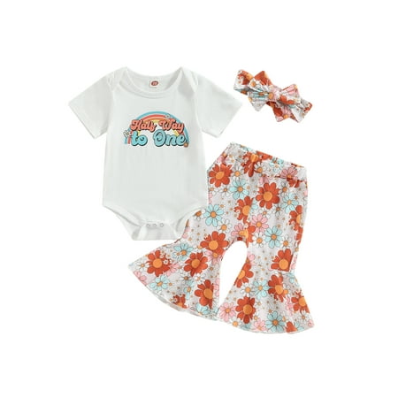 Suanret Newborn Baby Girls Birthday Clothes Letter Print Short Sleeve Romper Floral Flare Pants Headband 3Pcs Sets White 6-9 Months
Suanret Newborn Baby Girls Birthday Clothes Letter Print Short Sleeve Romper Floral Flare Pants Headband 3Pcs Sets White 6-9 Months