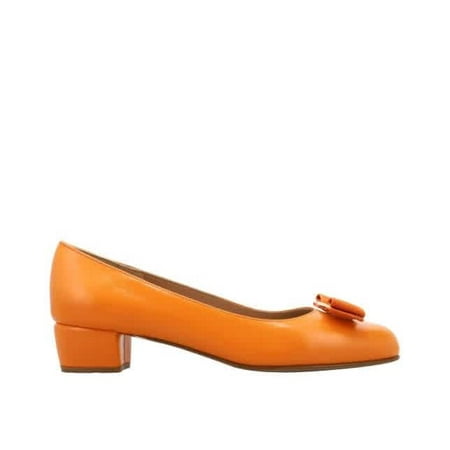Salvatore Ferragamo Ladies Vara Bow Pump Shoe In Zestorange Size 7 D