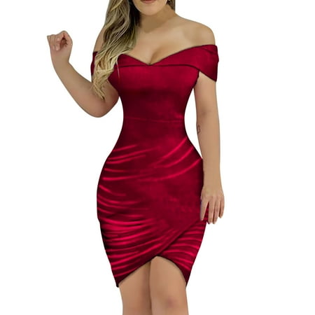 Juebong Womens Mini Evening Party Dress Casual Elegant One Shoulder Dress Solid Party Skinny Slim Dress
Juebong Womens Mini Evening Party Dress Casual Elegant One Shoulder Dress Solid Party Skinny Slim Dress