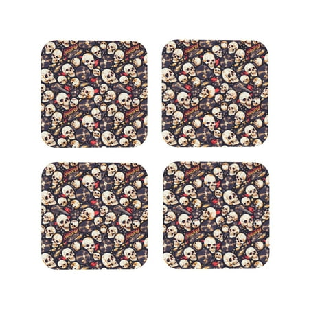 Leather Coasters Set of 4 - Guitar Skull record Lightweight Non-Slip Drink Coasters for Desk Anti-Scalding Desk Cup Coasters for Office Table Decor Square
Leather Coasters Set of 4 - Guitar Skull record Lightweight Non-Slip Drink Coasters for Desk Anti-Scalding Desk Cup Coasters for Office Table Decor Square