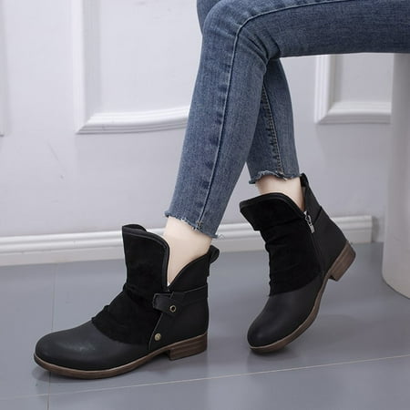 symoid Womens Booties- Winter Thick Soled Belt Buckle Side Zipper and Fleece Vintage Ankle Boots Black 43
symoid Womens Booties- Winter Thick Soled Belt Buckle Side Zipper and Fleece Vintage Ankle Boots Black 43