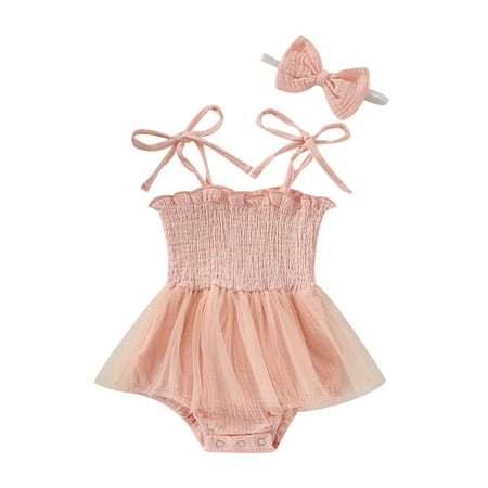 Qtinghua Newborn Baby Girls Romper Dress Sleeveless Floral Embroidery Ruched Tie-up Bodysuit Tull Ruffle Summer Skirt Pink 3-6 Months
Qtinghua Newborn Baby Girls Romper Dress Sleeveless Floral Embroidery Ruched Tie-up Bodysuit Tull Ruffle Summer Skirt Pink 3-6 Months