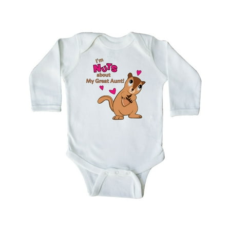 Inktastic I m Nuts About My Great Aunt Gift Baby Boy or Baby Girl Long Sleeve Bodysuit
Inktastic I m Nuts About My Great Aunt Gift Baby Boy or Baby Girl Long Sleeve Bodysuit