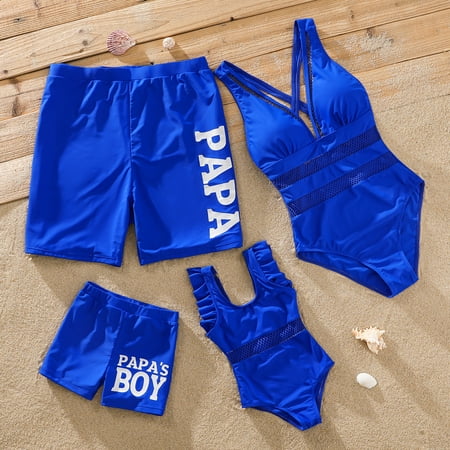 PatPat Father s Day Mother s Day Easter Family Matching Solid Fishnet Spliced One-Piece Swimsuit and Letter Swim Trunks Shorts
PatPat Father s Day Mother s Day Easter Family Matching Solid Fishnet Spliced One-Piece Swimsuit and Letter Swim Trunks Shorts