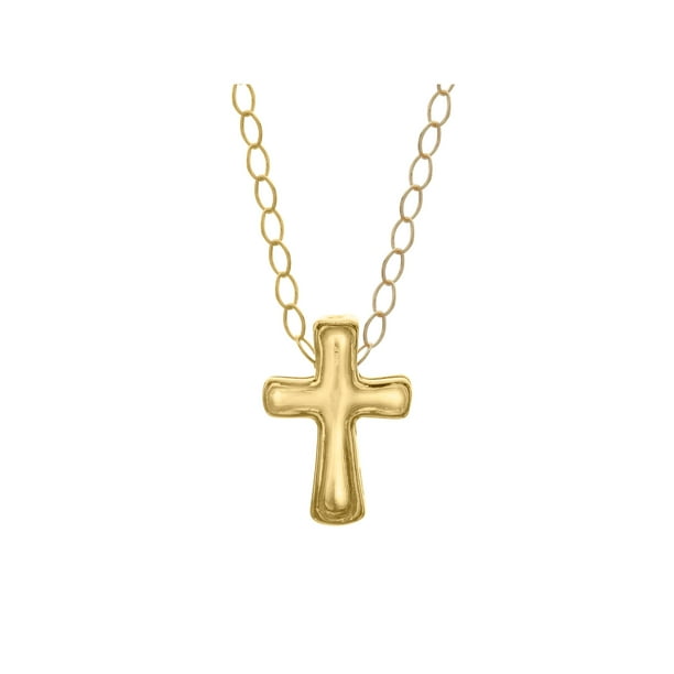 Just Gold Cross Pendant Necklace in 10kt Gold