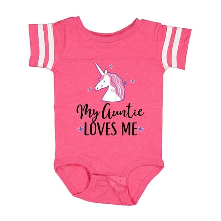 Inktastic My Auntie Loves Me Unicorn Gift Baby Girl Bodysuit