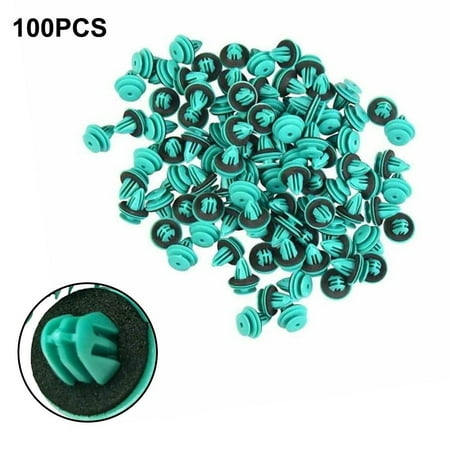 100Pcs Car Rivet Clips Door Trim Panel Fender Bumper Clip Set Fastener Retainer