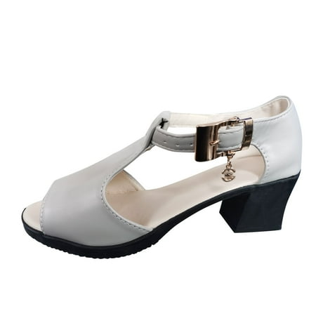 Womens Sandals Summer Diamond Fish Mouth Buckle Thick Heel Casual Shoes Grey Size 6.5
Womens Sandals Summer Diamond Fish Mouth Buckle Thick Heel Casual Shoes Grey Size 6.5