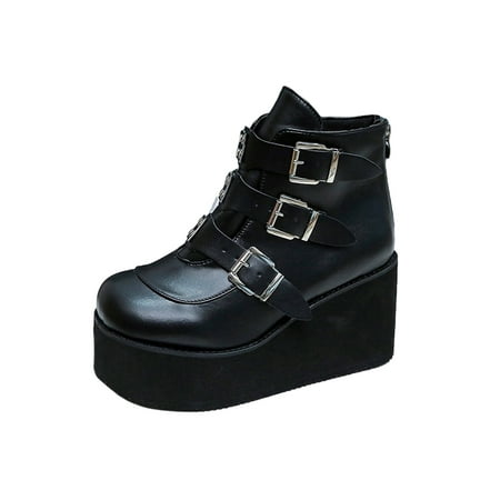 Bellella Women Platform Boot Zip Ankle Booties Buckle Strap Goth Punk Boots Casual Dress Walking Black 11.5
Bellella Women Platform Boot Zip Ankle Booties Buckle Strap Goth Punk Boots Casual Dress Walking Black 11.5
