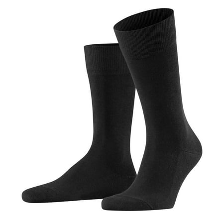 Men s Falke 14657 Family Sustainable Cotton Blend Crew Sock (Black M)