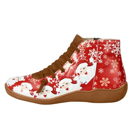 SZXZYGS Womens Boots Fall 2023 Ladies Santa Snowflake Print Round Toe Casual Large Size Leather Flat Lace Up Boots
SZXZYGS Womens Boots Fall 2023 Ladies Santa Snowflake Print Round Toe Casual Large Size Leather Flat Lace Up Boots