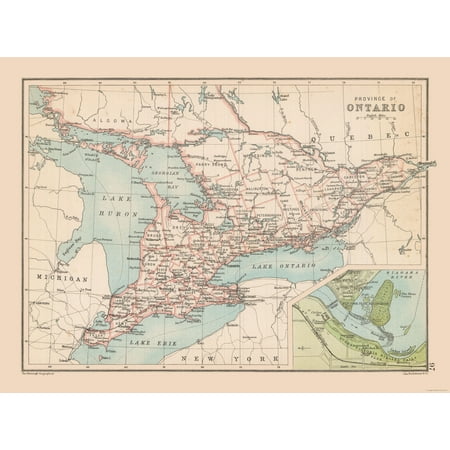 Ontario Canada - Bartholomew 1892 - 23.00 x 30.75 - Matte Art Paper