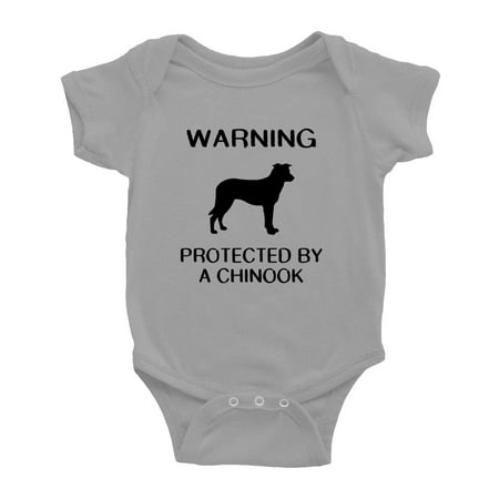 Warning: Protected by A Chinook Dog Funny Baby Rompers Infant Clothes (Gray 6-12 Months)
Warning: Protected by A Chinook Dog Funny Baby Rompers Infant Clothes (Gray 6-12 Months)