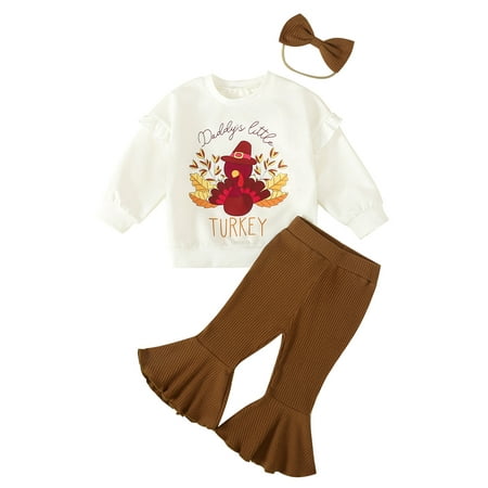 GXFC Toddler Girl Thanksgiving Outfits Set Clothes 6M 1T 2T 3T 4T Kids Girls Long Sleeve Turkey Print Sweatshirt+Flare Pants +Headband 3Pcs Thanksgiving Clothing for Children Girl
GXFC Toddler Girl Thanksgiving Outfits Set Clothes 6M 1T 2T 3T 4T Kids Girls Long Sleeve Turkey Print Sweatshirt+Flare Pants +Headband 3Pcs Thanksgiving Clothing for Children Girl