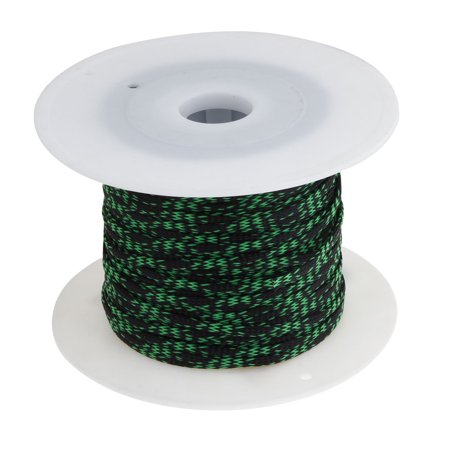 100mx5mm Car Audio Sleeving Braided Polyester Cable Cover Protector Black Green