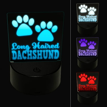 Long Haired Dachshund Dog Paw Prints Fun Text LED Night Light Sign 3D Illusion Desk Nightstand Lamp
Long Haired Dachshund Dog Paw Prints Fun Text LED Night Light Sign 3D Illusion Desk Nightstand Lamp